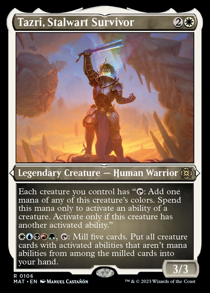 Tazri, Stalwart Survivor (106) Etched - March of the Machine: The Aftermath