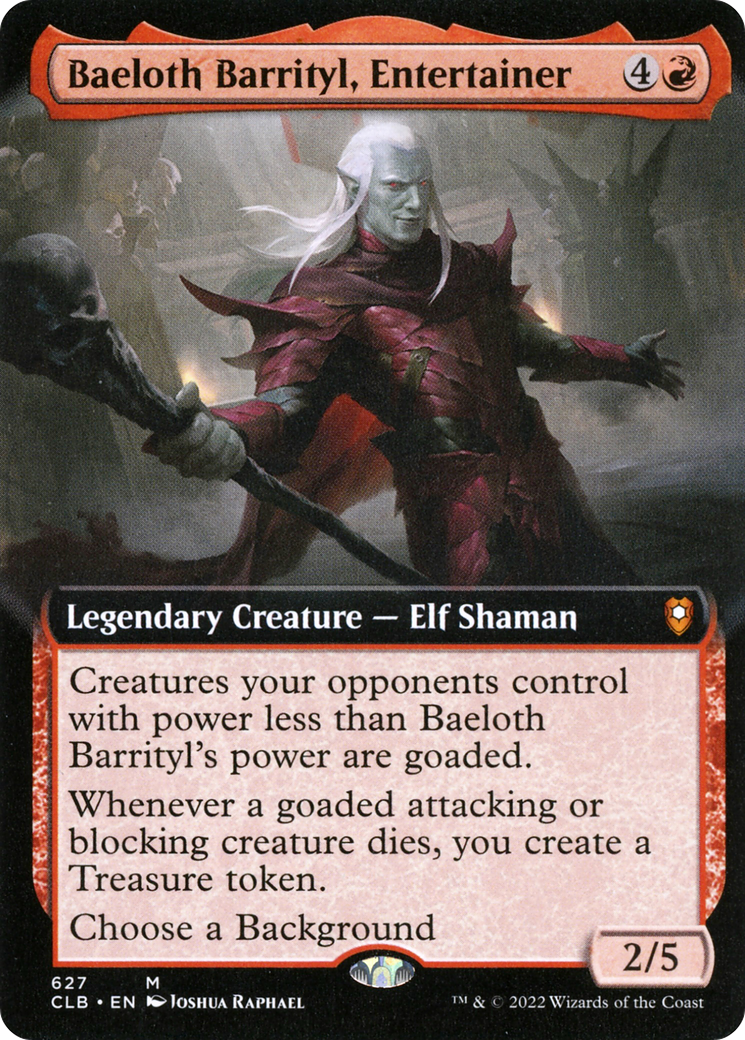 Baeloth Barrityl, Entertainer (Extended Art) (627) - Commander Legends: Battle for Baldur's Gate Foil