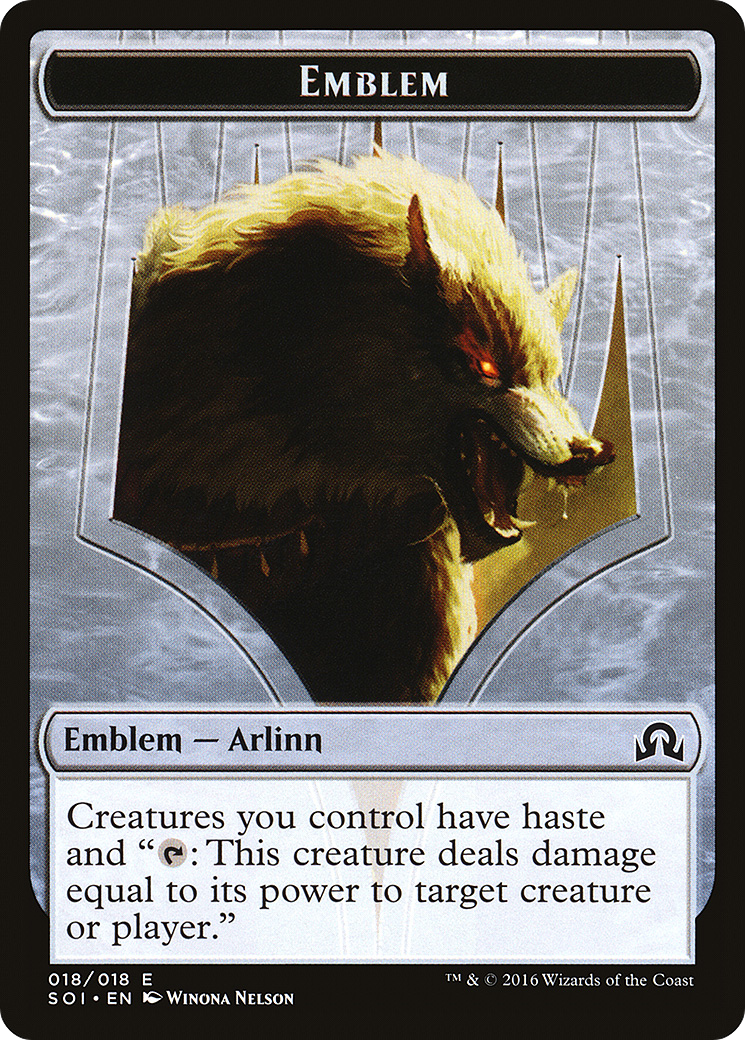 Arlinn, Embraced by the Moon Emblem (018) - Shadows over Innistrad Tokens