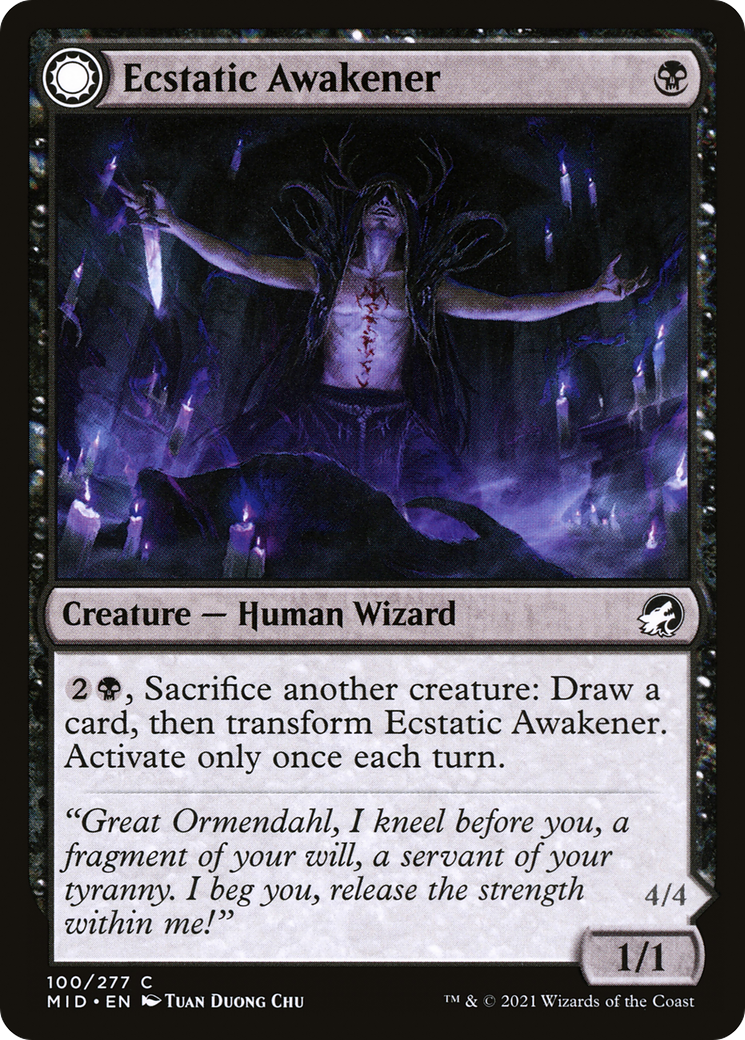 Ecstatic Awakener // Awoken Demon (100) Foil - Innistrad: Midnight Hunt