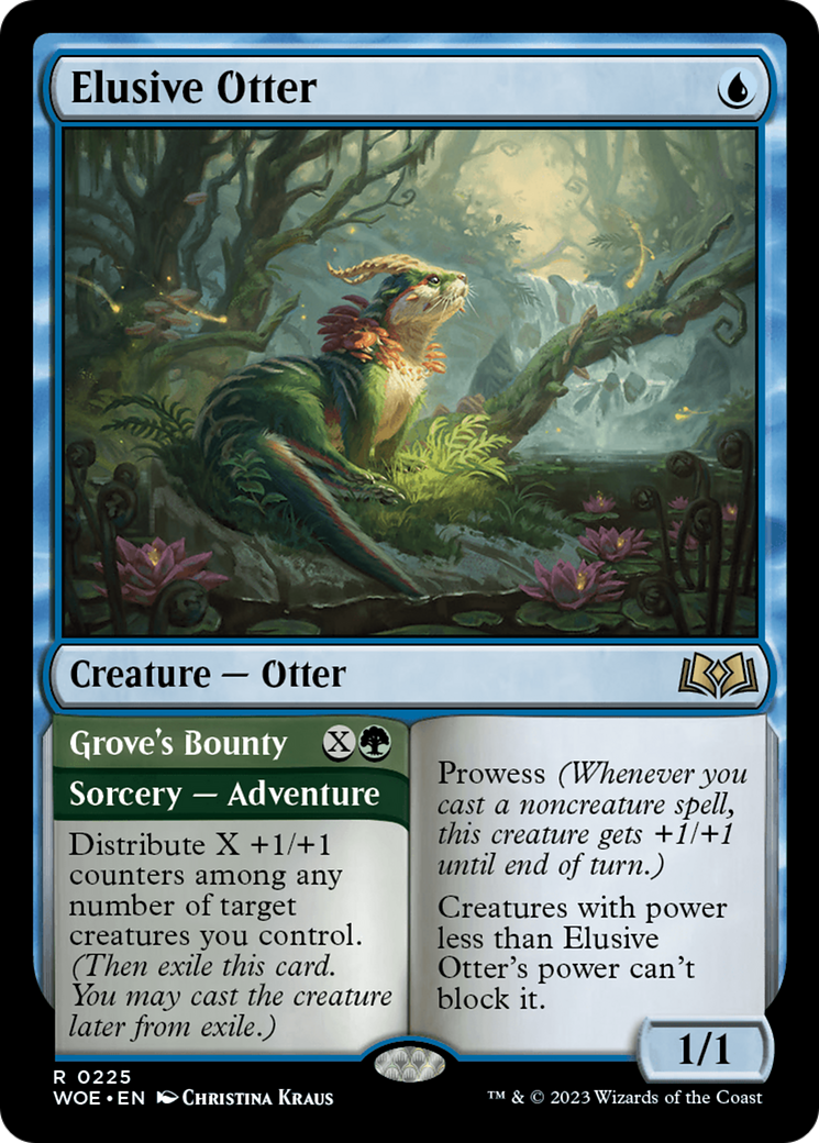 Elusive Otter // Grove's Bounty (225) Foil - Wilds of Eldraine