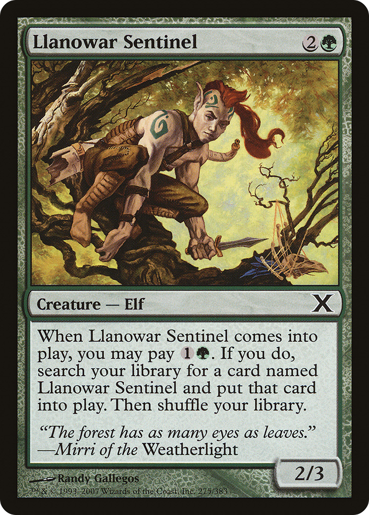 Llanowar Sentinel (275) Foil - Tenth Edition