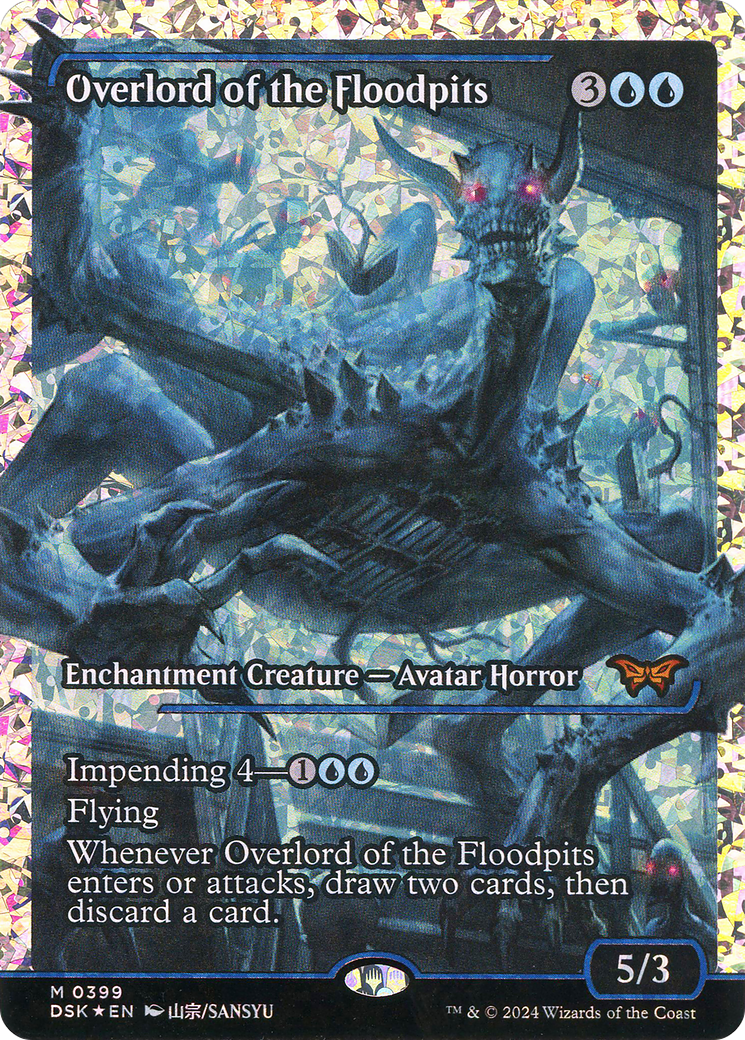 Overlord of the Floodpits (Showcase) (Fracture Foil) (Showcase) (399) Foil - Duskmourn: House of Horror