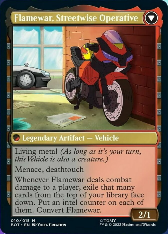 Flamewar, Brash Veteran // Flamewar, Streetwise Operative (010) Foil - Transformers