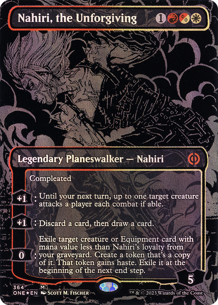Nahiri, the Unforgiving (Oil Slick Raised Foil) (364) Foil - Phyrexia: All Will Be One