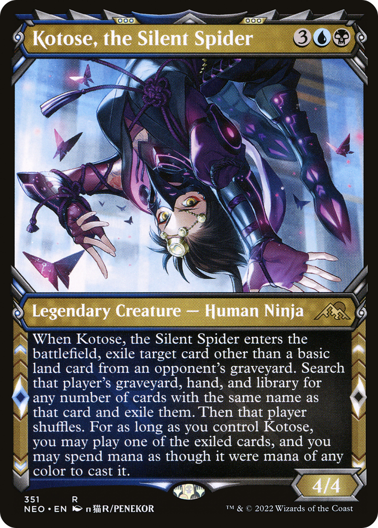 Kotose, the Silent Spider (Showcase) (351) Foil - Kamigawa: Neon Dynasty