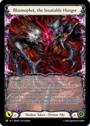 Blasmophet, the Insatiable Hunger (JDG092) Rainbow Foil - Flesh and Blood: Promo Cards