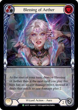 Blessing of Aether (Yellow) (Extended Art) (LGS117) Rainbow Foil - Flesh and Blood: Promo Cards