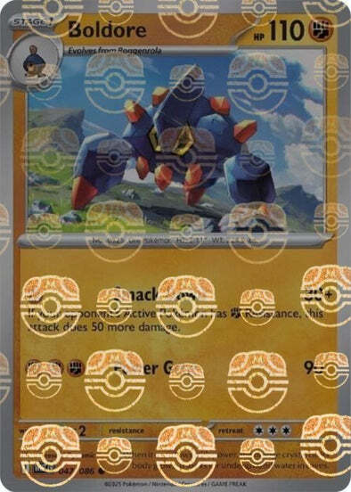 Boldore (Master Ball Pattern) (47) Reverse Holofoil - White Flare