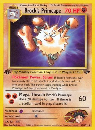 Brock's Primeape (35) (1st Edition) - Gym Challenge
