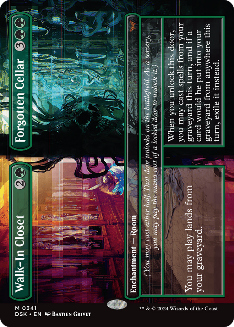 Walk-In Closet // Forgotten Cellar (Borderless) (341) Foil - Duskmourn: House of Horror