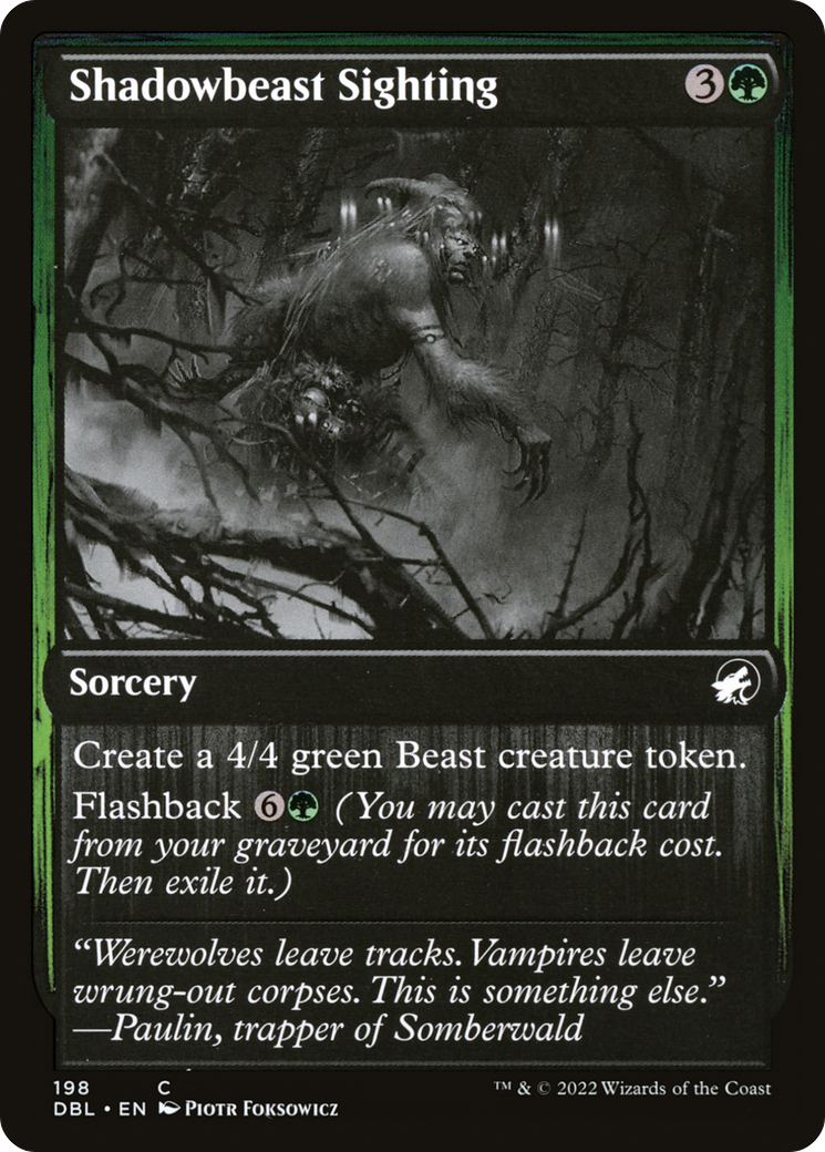 Shadowbeast Sighting (198) Foil - Innistrad: Double Feature