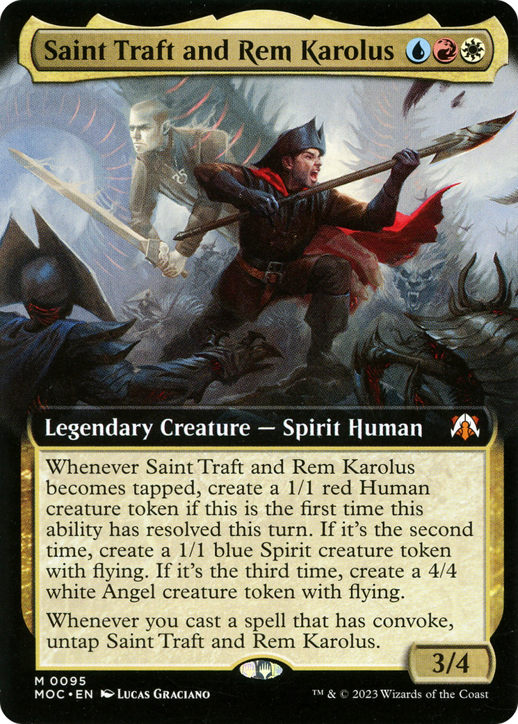 Saint Traft and Rem Karolus (Extended Art) (095) Foil - March of the Machine Commander
