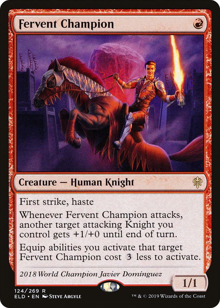 Fervent Champion (124) Foil - Throne of Eldraine