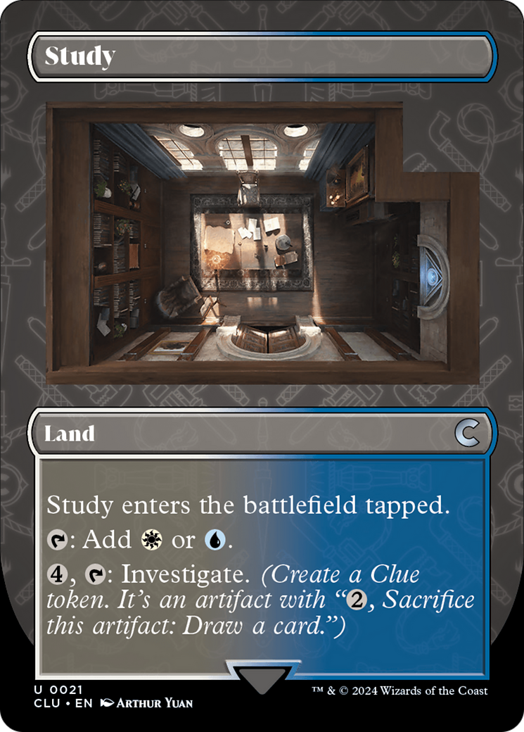 Study (Borderless) (021) - Ravnica: Clue Edition
