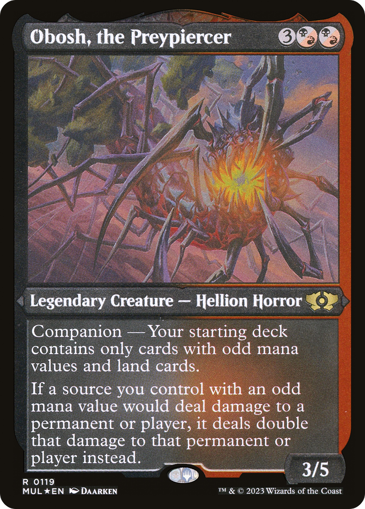 Obosh, the Preypiercer (119) Etched - Multiverse Legends
