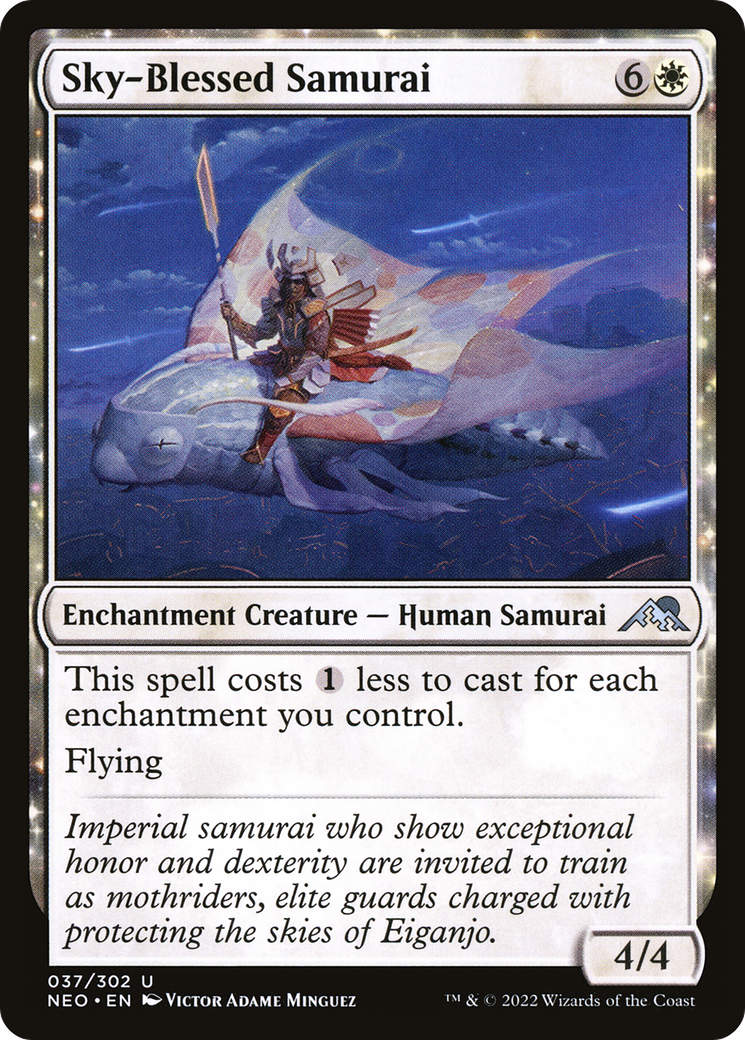 Sky-Blessed Samurai (037) Foil - Kamigawa: Neon Dynasty