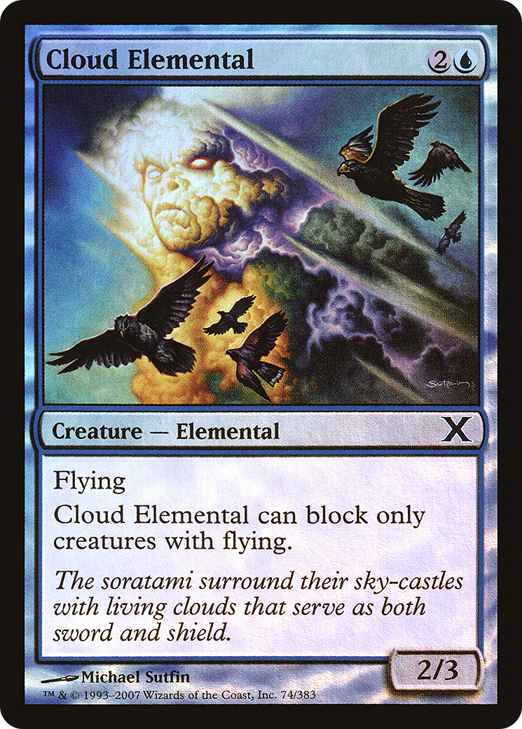 Cloud Elemental (74) Foil - Tenth Edition