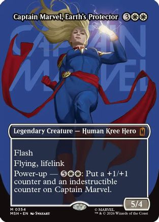 Captain Marvel, Earth's Protector (Borderless Logo) (354) - Marvel Super Heroes