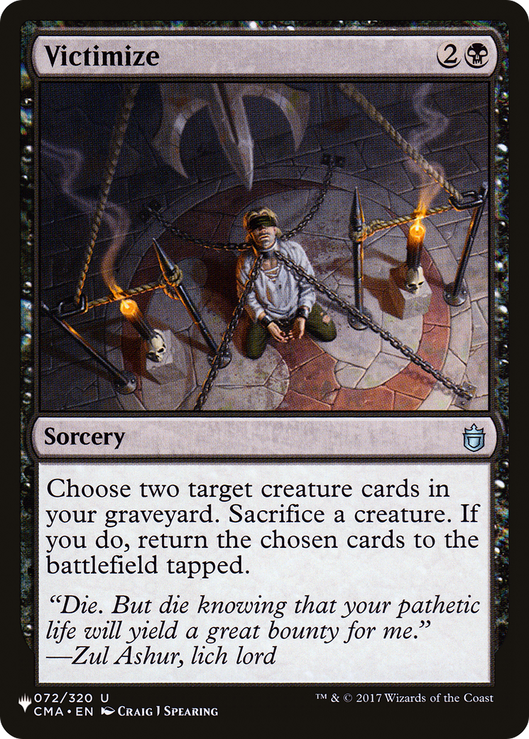Victimize (CMA-72) - The List