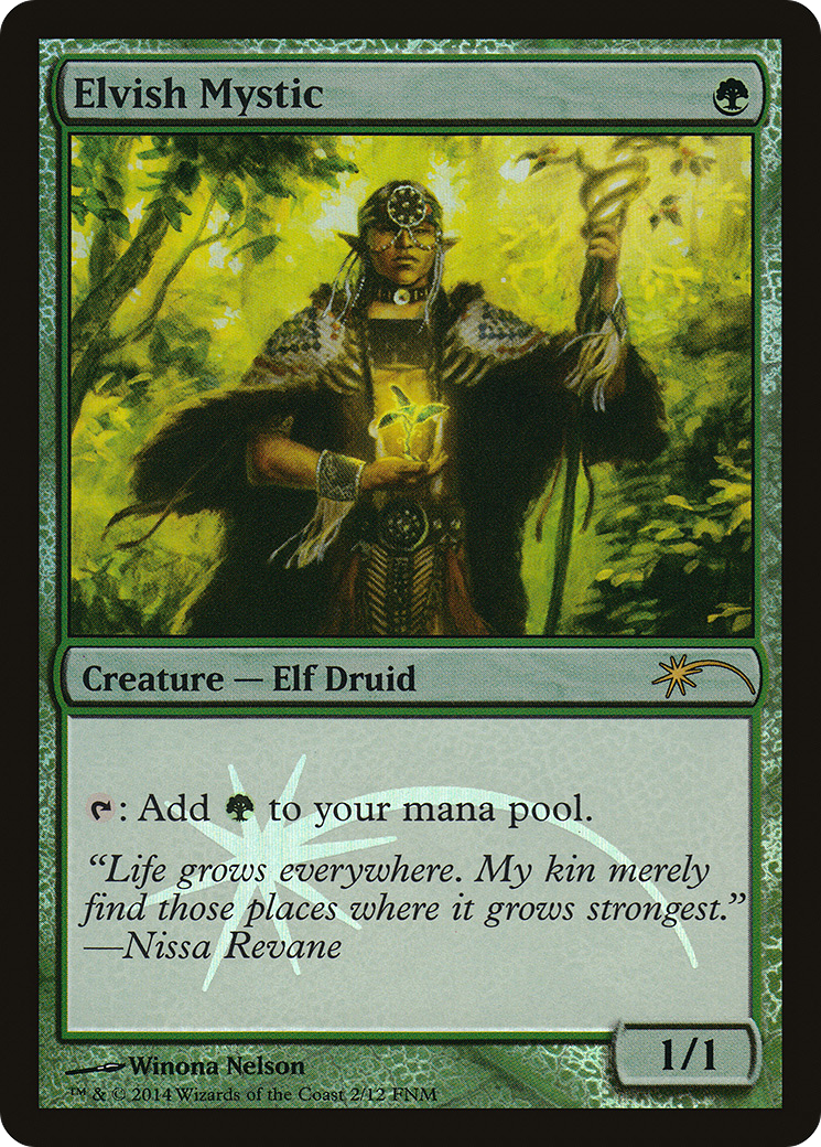 Elvish Mystic (002) Foil - Friday Night Magic 2014