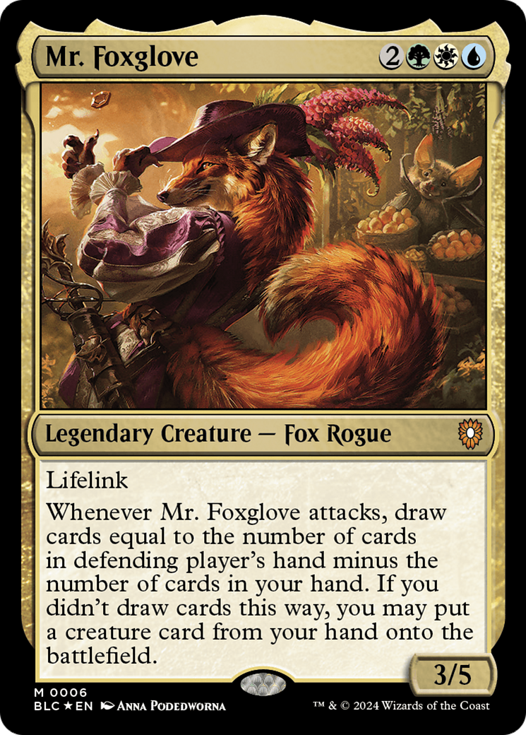 Mr. Foxglove (006) Foil - Bloomburrow Commander