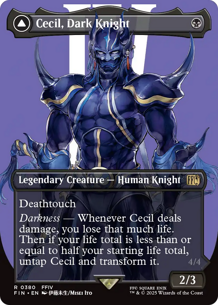 Cecil, Dark Knight // Cecil, Redeemed Paladin (Borderless) (380) Foil - FINAL FANTASY