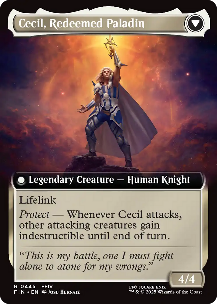 Cecil, Dark Knight // Cecil, Redeemed Paladin (Extended Art) (445) Foil - FINAL FANTASY
