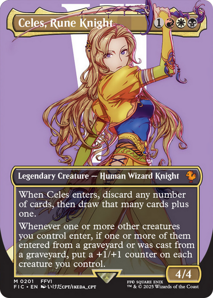 Celes, Rune Knight (Borderless) (201) - Commander: FINAL FANTASY