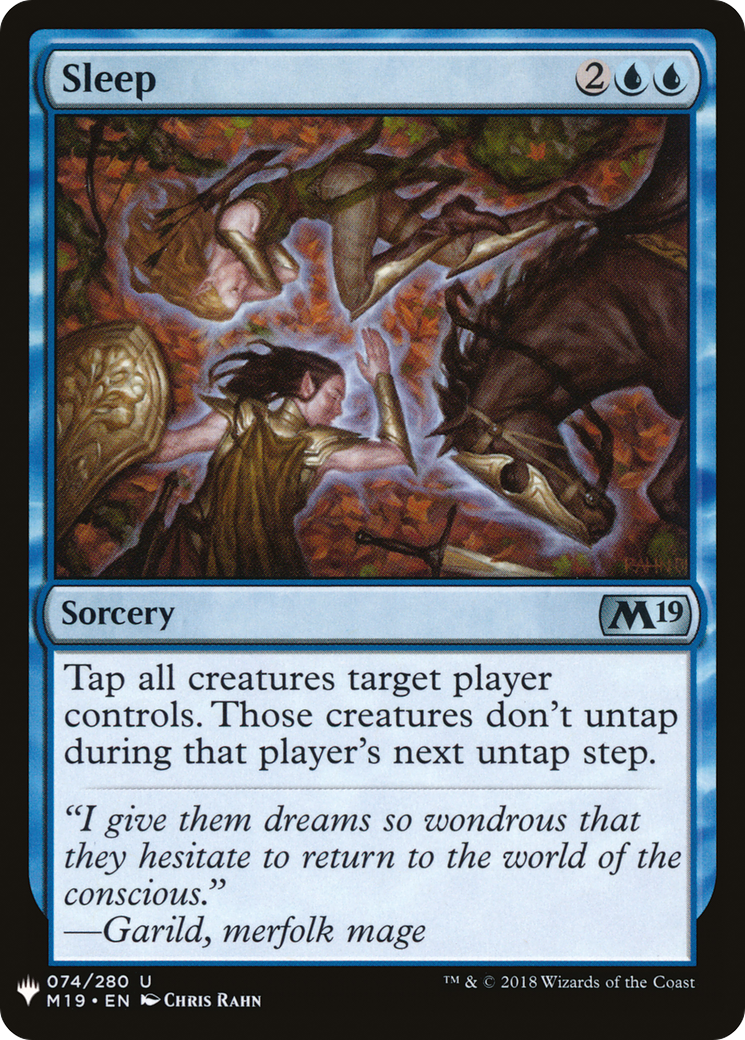 Sleep (M19-74) - The List