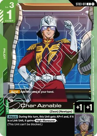 Char Aznable (ST03-011) - Starter Deck 03: Zeons Rush