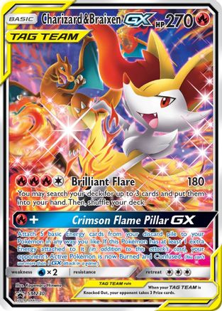 Charizard & Braixen GX (Alternate Full Art) (SM230) Holofoil - Black Star Promos