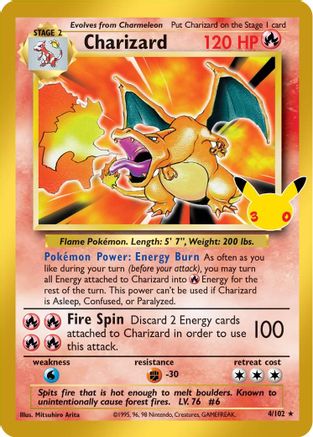 Charizard (Classic Collection) (4) Holofoil - 30th Celebration
