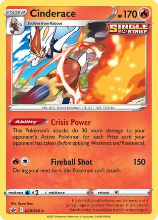Cinderace (Deck Exclusives) (28) - Chilling Reign
