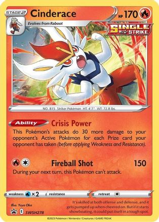 Cinderace (SWSH278) Holofoil - Black Star Promos