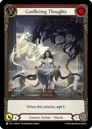 Conflicting Thoughts (Red) (GEM175) Rainbow Foil - Gem Pack 5