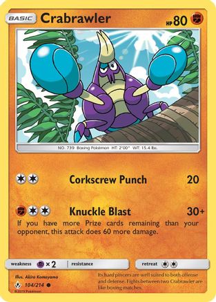 Crabrawler (104) Reverse Holofoil - Unbroken Bonds