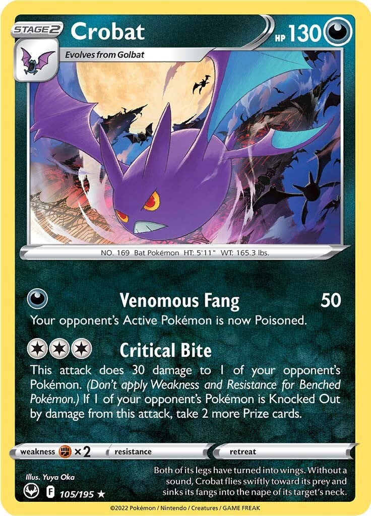 Crobat (105) Reverse Holofoil - Silver Tempest