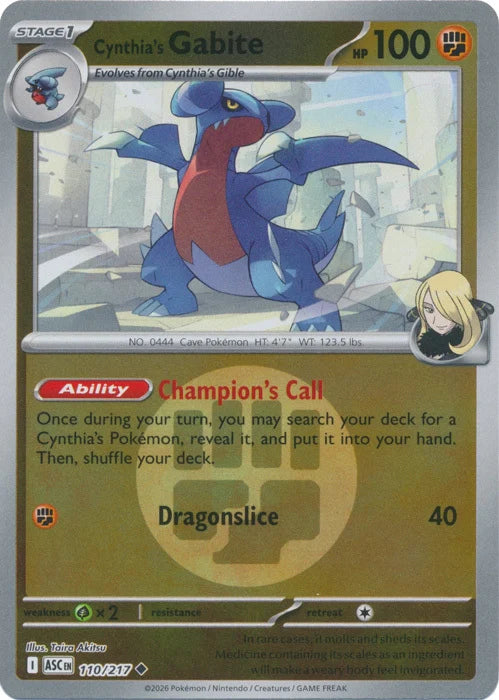 Cynthia's Gabite (Energy Symbol Pattern) (110) Reverse Holofoil - Ascended Heroes