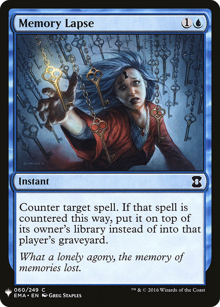 Memory Lapse (EMA-60) - The List