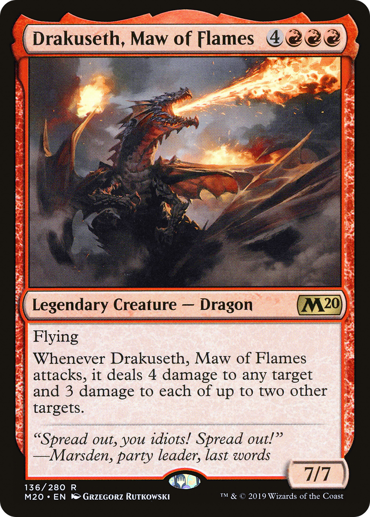 Drakuseth, Maw of Flames (136) Foil - Core Set 2020