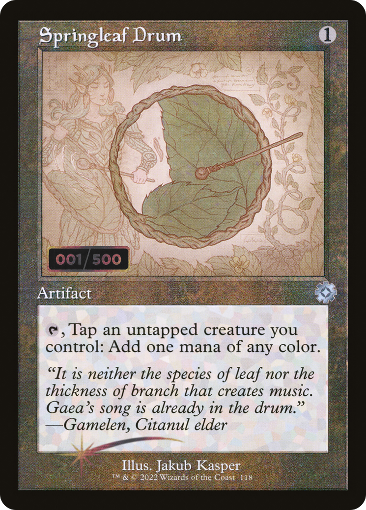 Springleaf Drum (Schematic) (Serial Numbered) (Retro) (118) Foil - The Brothers' War Retro Artifacts