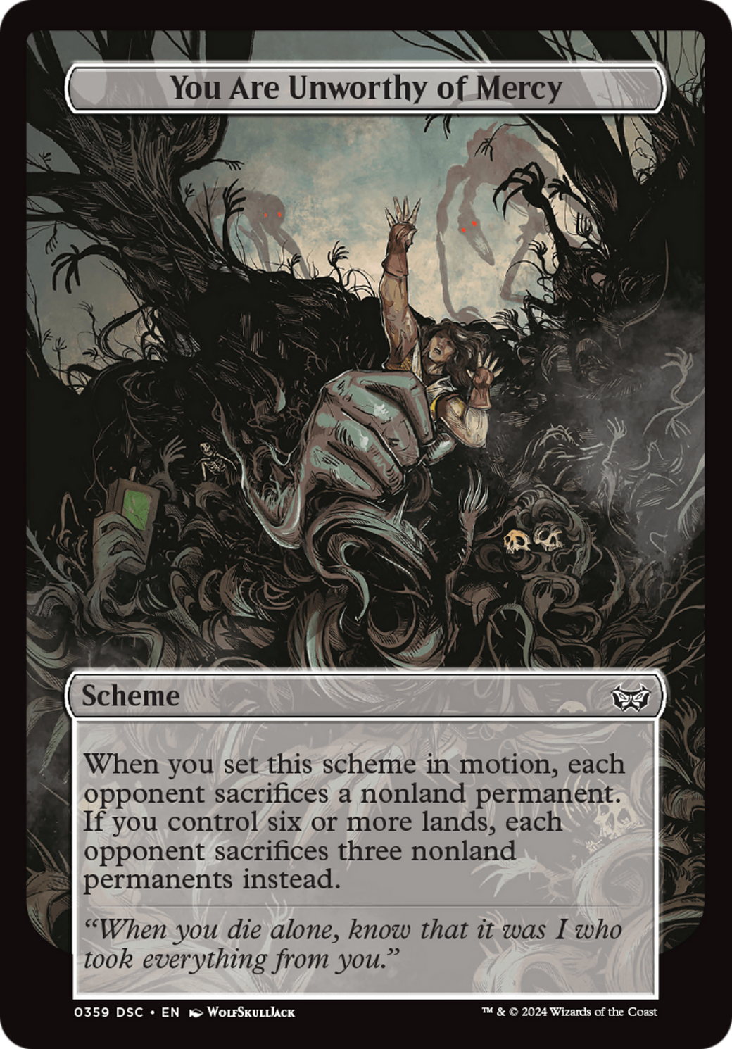 You Are Unworthy of Mercy (Full Art) (359) - Duskmourn: House of Horror Commander