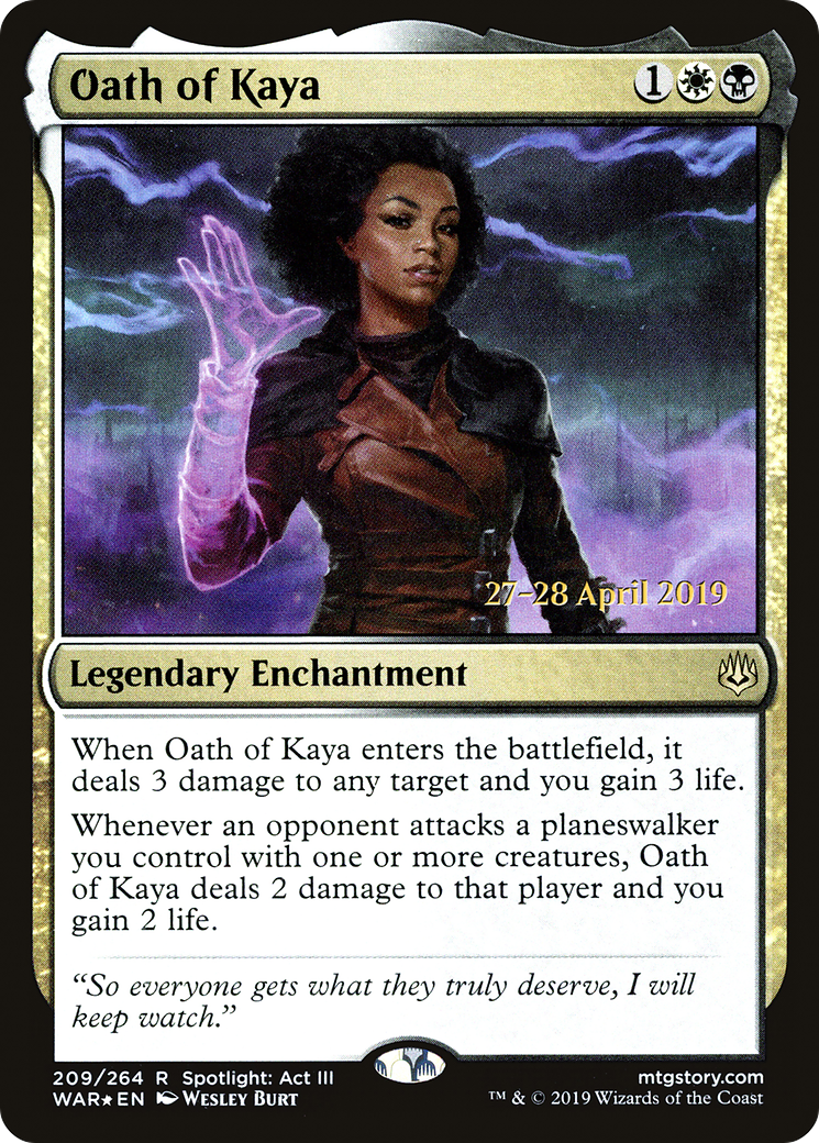Oath of Kaya (209s) Foil - War of the Spark Promos