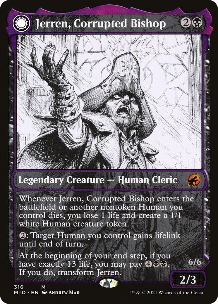 Jerren, Corrupted Bishop // Ormendahl, the Corrupter (Showcase) (316) - Innistrad: Midnight Hunt