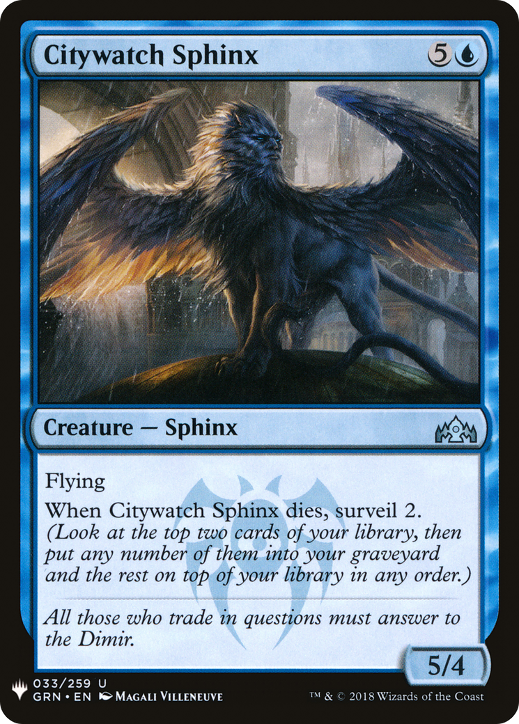 Citywatch Sphinx (GRN-33) - The List