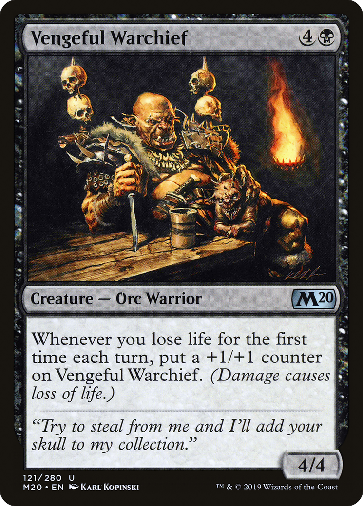 Vengeful Warchief (121) Foil - Core Set 2020