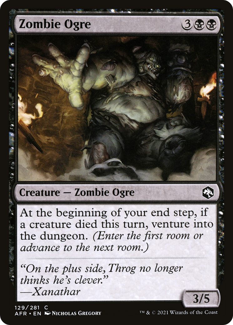 Zombie Ogre (129) Foil - Adventures in the Forgotten Realms