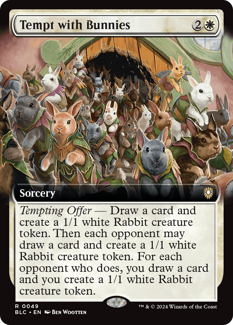 Tempt with Bunnies (Extended Art) (049) - Bloomburrow Commander