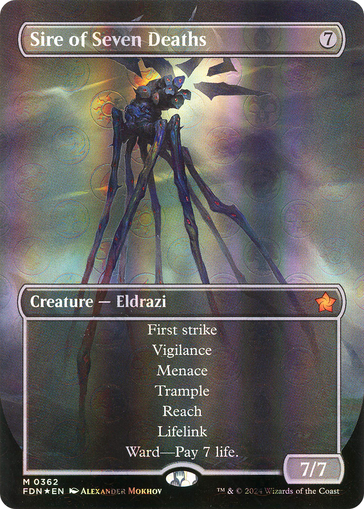 Sire of Seven Deaths (Borderless) (Mana Foil) (362) Foil - Foundations